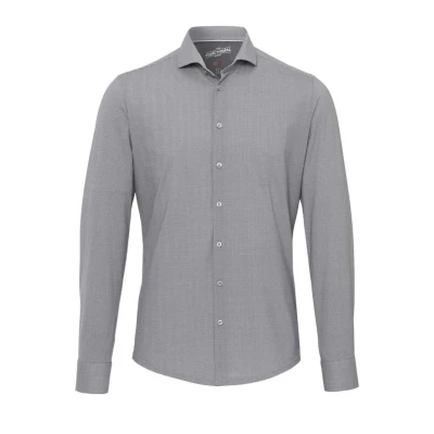 Afbeelding van Pure The Functional Shirt Print Grijs maat 43 Heren Overhemden Casual met Slim fit Pasvorm Polyester