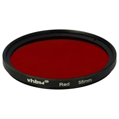 Afbeelding van vhbw Universele kleurfilter rood voor cameralens met 55 mm filterdraad roodfilter
