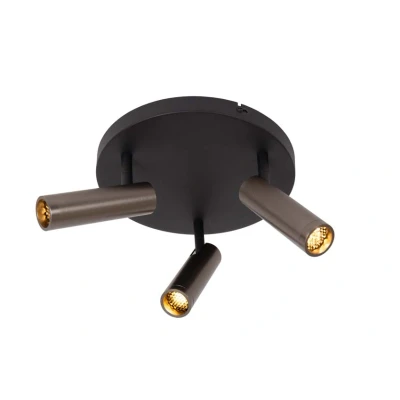 Afbeelding van Lucide Grado Plafondspot Ø 25 Cm 3xgu10 (mr11) Grijs Ijzer