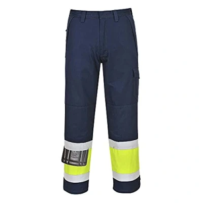 Afbeelding van Portwest MV26 Hi Vis Modaflame Broek, Lang, Geel/Marine, L Grootte