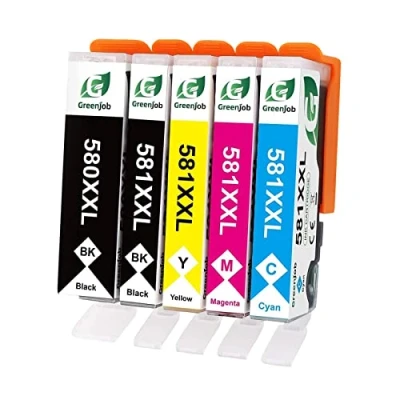 Afbeelding van Greenjob Vervangende inktpatronen voor Canon 580 581 XXL, compatibel met PGI 580/581 XXL multipack Pixma TR7550 TR8550 TS6150 TS6151 TS8151 TS8152 TS9150 TS9155 TS6250 TS. 8250