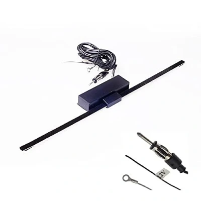 Afbeelding van Audioproject A114 Autoradioantenne, autoantenne met versterker, autoradioantenne AM FM 12 V, binnen, personenauto, vrachtwagen, camper, MW, ontvangst, zelfklevende antenne