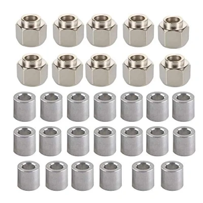 Afbeelding van Zeberoxyz 10 STKS 3D printeronderdelen zeshoekige excentrische kolom met 20 ronde isolatiekolom, boring 5 mm hoogte 8 V groef roestvrij staal voor wiel printaccessoires (8 hoogte)