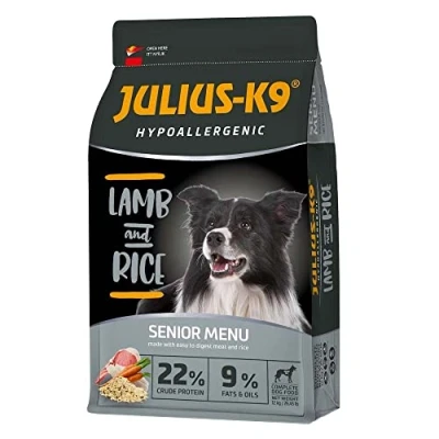 Afbeelding van Julius K9 Hypoallergeen hondenvoer voor oudere honden of met overgewicht hondenbrokken op lam &amp; rijst basis geschikt alle rassen 12kg