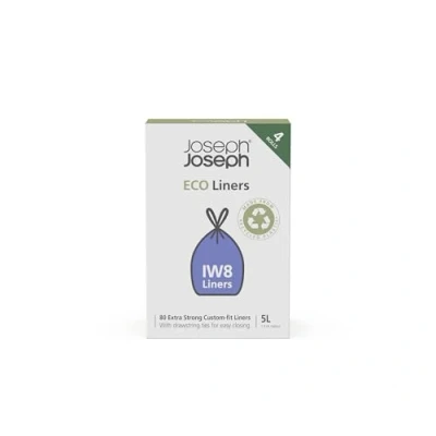 Afbeelding van Joseph Eco Recycled plastic afvalzakken, keukenafvalzakken met trekkoordsluiting, extra sterk pak van 80, voor 5 liter