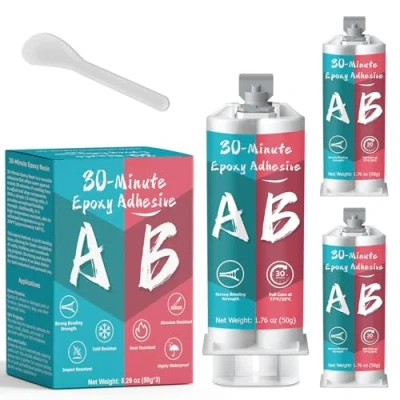 Afbeelding van LAMXIN 30 minuten epoxylijm, 150 ml, taai, duurzaam, hittebestendig, 2 componentenlijm, epoxyhars, heldere twee componentenlijm voor metaal, hout, tegels, kunststoffen