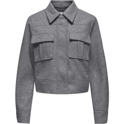 Afbeelding van ONLY ONLNANCY LIFE SHORT CARGO JACKET CC OTW Dames Jas Medium Grey Melange
