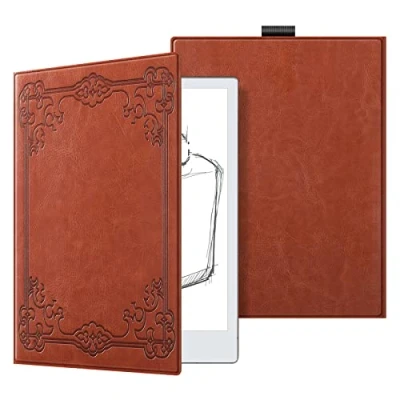 Afbeelding van Fintie Slanke hoes voor Remarkable 2 digitale papieren tablet 10,3 inch (2020 uitgebracht) premium PU lederen lichtgewicht foliohoes met penhouder, niet geschikt opmerkelijk 1, bruin