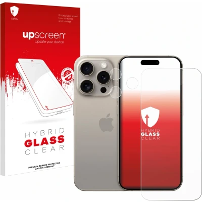 Afbeelding van upscreen Screenprotector voor Apple iPhone 15 Pro (Voor+Camera) Folie Beschermfolie Beschermglas transparant