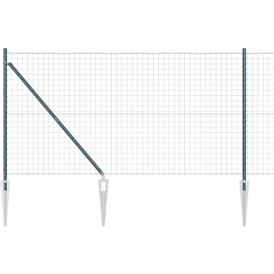 Afbeelding van vidaXL Euro Hek met 7 Spike Posts 1.2x10 m Gegalvaniseerd Staal Groen