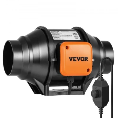 Afbeelding van VEVOR Inline kanaalventilator, 102 mm, stille 220 m3/h AC motor variabele snelheidsregelaar, koelbooster voor kweektenten, hydrocultuur