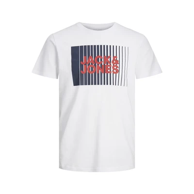 Afbeelding van Jack &amp; Jones Junior Jjecorp LOGO TEE PLAY O NECK Tshirt print voor kinderen, Maat: 116, White