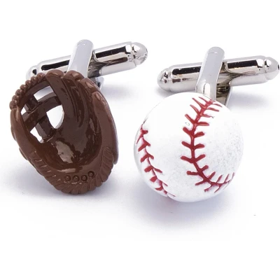 Afbeelding van Manchetknopen Honkbal Softbal Bal en Handschoen