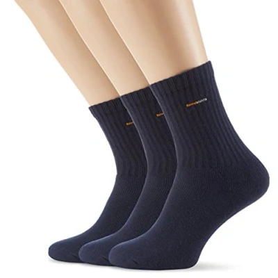 Afbeelding van Camano Unisex 3 pack sportsokken Basic met comfortabele band dames en heren kousen, blauw (Navy 4), 43 46 EU