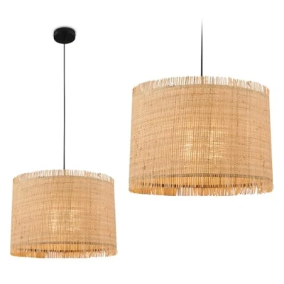 Afbeelding van Briloner Borra hanglamp, 1 lamp, natuurlijke kleur, stro, Ø 40 cm