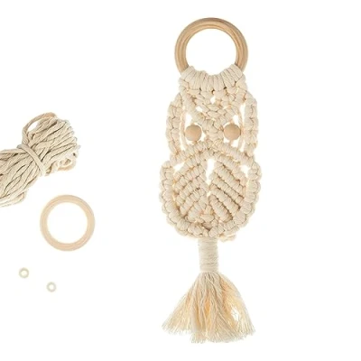 Afbeelding van Trimits Maak je eigen macramé kit, natuurlijke uil