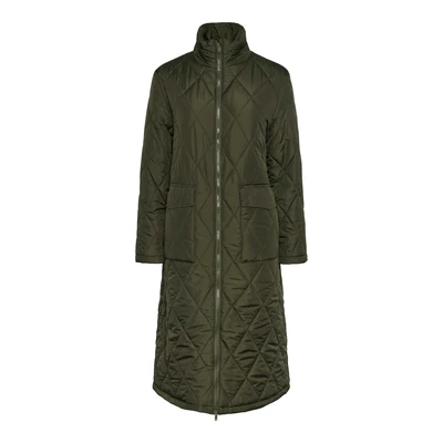Afbeelding van PIECES Pcmailey Long Quilted Jacket Noos Bc gewatteerde jas voor dames, Forest Night, XS
