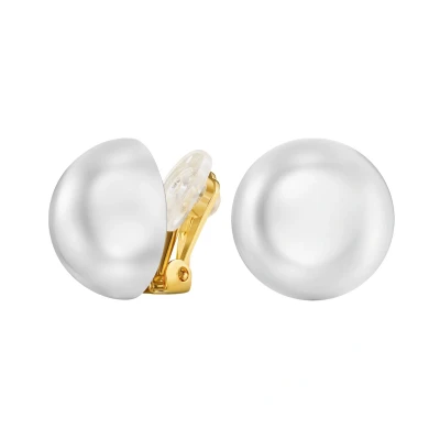 Afbeelding van Traveller Clip Oorbellen Oorclips Dames Goudkleurig Parels 16 mm Wit Verguld 700217