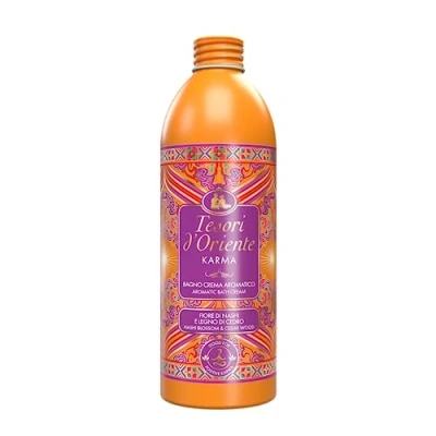 Afbeelding van Tesori d&#039;Oriente Karma crème bad, schuimbad met bloemige noten van nashi en cederhout, reinigt zachtjes de huid, ontspannend, 500 ml