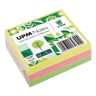 Afbeelding van UPM notes 75x75mm assorti pak 3x 100 vel IN 5854 21PG 3