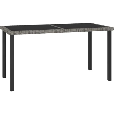 Afbeelding van Tuintafel 140x70x73 cm poly rattan grijs