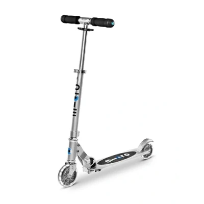 Afbeelding van micro™ Sprite Kinderstep met ledwielen, inklapbaar en stuur in hoogte verstelbaar, vanaf 5 jaar, step 6 kleuren verkrijgbaar, mat zilver