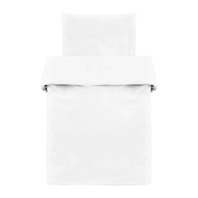 Afbeelding van Makian Baby Dekbedovertrek en Kussensloop (80x80 40x35 cm) Voor Ledikant, Box, Wieg, Campingbedje 100% Katoen (Wit)