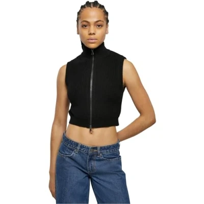 Afbeelding van Urban Classics Short Vest, Dames, Maat: XL, Black