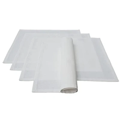 Afbeelding van Hoogwaardige placemat 4 stuks van 100% katoen collectie concept, kleur en grootte naar keuze (placemat set 46x36cm, wit)
