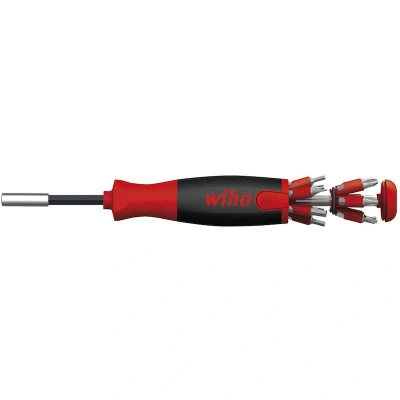 Afbeelding van Wiha LiftUp 25 magnetische schroevendraaier met oplader in 12 bits assortiment, 1/4&quot; (38606)