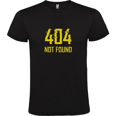 Afbeelding van Zwart T Shirt met “ 404 not found logo goud Size XXXXL