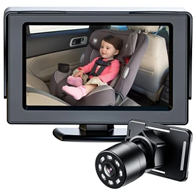 Afbeelding van Itomoro Babyautospiegel, zicht op baby in achterwaarts gerichte stoel met breed kristalhelder zicht, camera gericht gemakkelijk om elke beweging van de te observeren