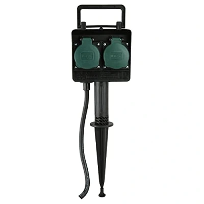 Afbeelding van UNITEC 44202 grondpen met dubbel stopcontact, 1,5 m voedingskabel