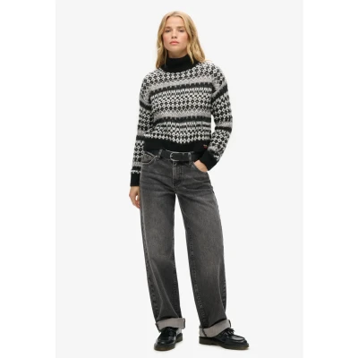 Afbeelding van Superdry ROLL NECK CROP Trui, Dames, Maat: 36, Black