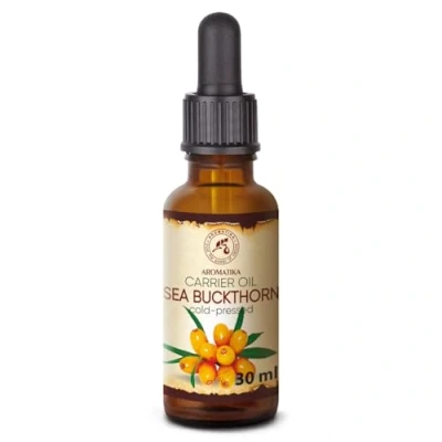 Afbeelding van Duindoornolie (Sea Buckthorn) 30ml 100% Puur Natuurlijke Basisolie Dragerolie Rijk aan Mineralen &amp; Vitamines voor Intensieve Huidverzorging Massage Wellness Maken van Eigen Cosmetica Ontspanning Beauty Anti Rimpels Aging