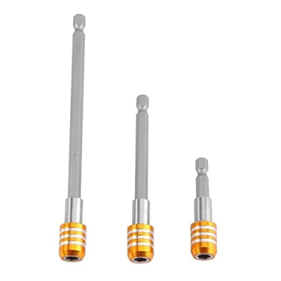 Afbeelding van 3 stuks magnetische bithouder, schroevendraaier, verlengstuk, zeskant, 1/4 inch, geel, 60/100/150 mm