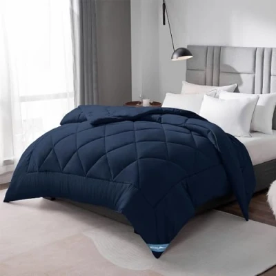 Afbeelding van WAVVE dekbed, 240 x 260 cm, 4 seizoenen, 300 g/m², microvezel, 240, super zachte deken, slaapdeken, ademend, 260, blauw
