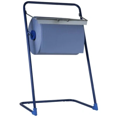 Afbeelding van Funny dispenser voor poets en industriepapierrollen, metaal blauw, wielen tot 40 cm breed, 1 stuks (1 x stuks)