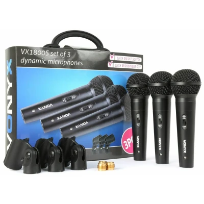 Afbeelding van Vonyx VX1800S Dynamische microfoonset van 3 microfoons