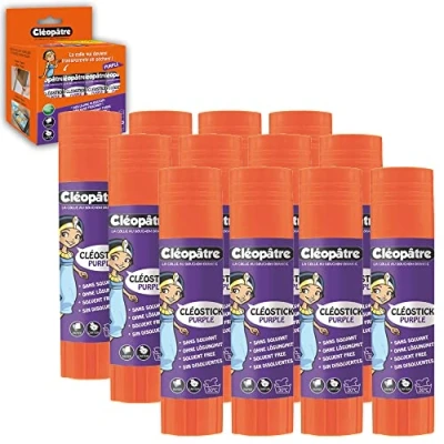 Afbeelding van Cléopâtre BA8 18x12 Cleo&#039;stick Purple doos met 12 paarse lijmstiften 8 g