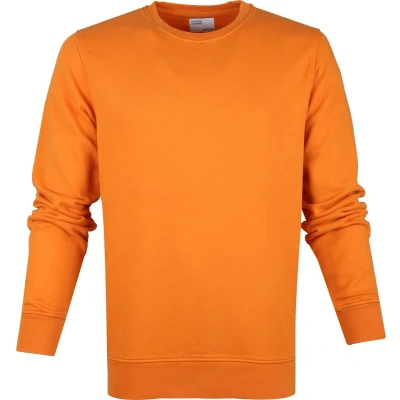 Afbeelding van Colorful Standard Sweater Organic Oranje maat S Heren met Regular fit Pasvorm Katoen Suitable Herenkleding