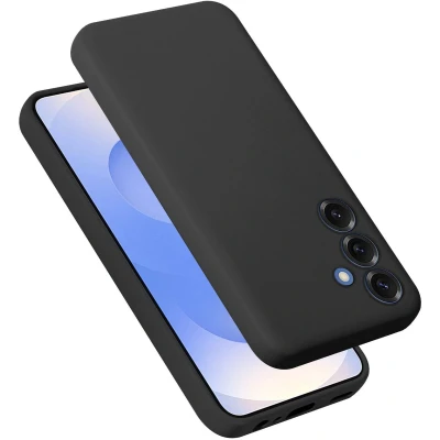 Afbeelding van Cadorabo Hoesje geschikt voor Samsung Galaxy S25 Plus in LIQUID ZWART Beschermhoes gemaakt van flexibel TPU silicone Case Cover