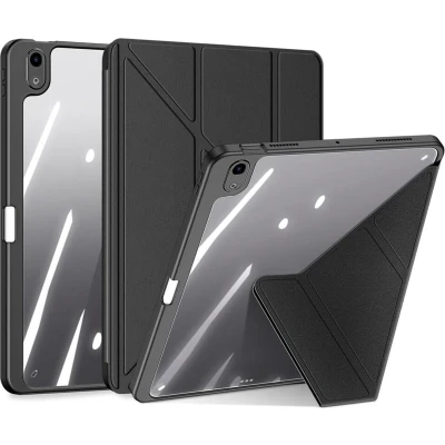 Afbeelding van Dux Ducis Hoes geschikt voor Apple iPad Air (2024) 11 Inch Magneet sluiting Auto Sleep/Wake functie Met Pencil houder Zwart