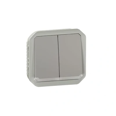 Afbeelding van Legrand plexo dubbele wissel of drukknop verlicht mechanisme ip55 grijs 069526l