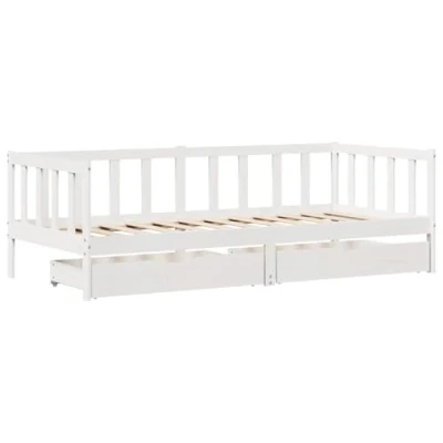 Afbeelding van vidaXL Slaapbank met lades 80x200 cm massief grenenhout wit