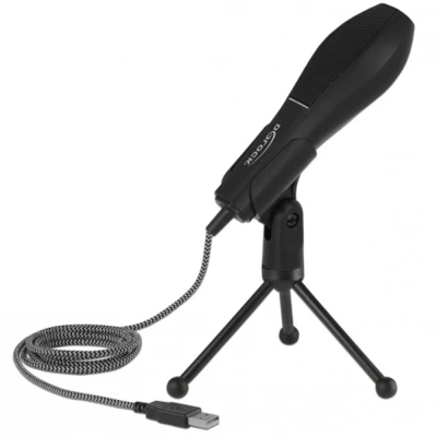 Afbeelding van Delock USB Kondensator Mikrofon mit Tischständer ideal für Gaming,