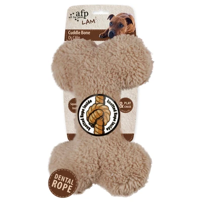 Afbeelding van All For Paws Lamswool Plush Bone Hondenspeelgoed 23x15x6 cm Assorti