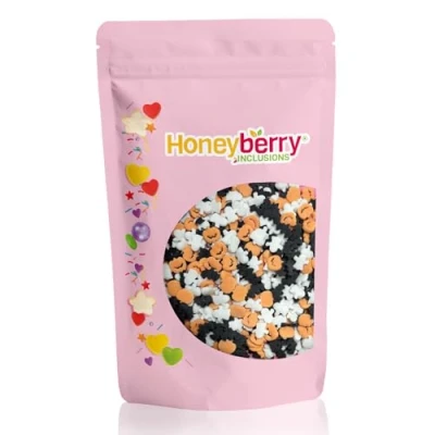Afbeelding van Natuurlijke Eetbare Kleurrijke Strooisels 200g Cakedecoratie en Suikerstrooisels Perfect voor Bakken, Taarten, Cupcakes, Koekjes Desserts Geproduceerd in de EU (Halloween Mix)