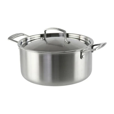 Afbeelding van KAMBERG Kookpan Ø 32 cm van roestvrij staal 18/10 Triply PFAS vrij inclusief deksel Voor alle warmtebronnen inductie en oven 0008277, Grijs