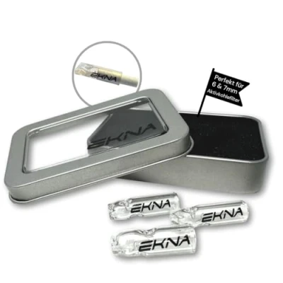 Afbeelding van EKNA Set van 3 Glazen Tips Joint Glass actieve Koolfilter voor 6mm &amp; 7mm het inschroeven Herbruikbare Filters Rooktip (speciaal koolfilters)